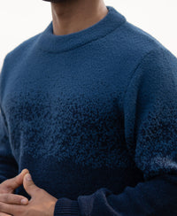 Navy Ombre Jacquard Knit T-Shirt
