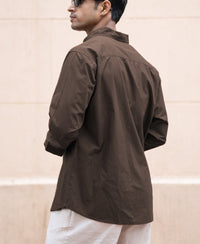 Dark Brown Double Pocket Lightweight Shirt 100% Cotton