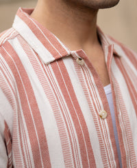 Rust Structure Stripe Shirt
