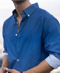 Dark Blue Ombre Stripe Shirt 100% Cotton