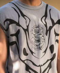 Grey Graphic Print Vest