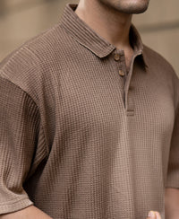 Dark Beige Sprayed Polo T-Shirt