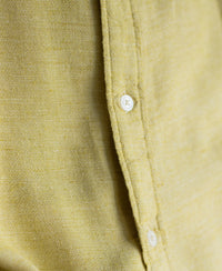 Yellow Linen Blend Structured Shirt