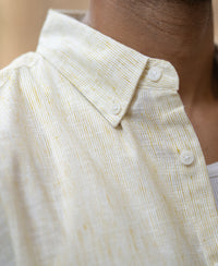 Pale Yellow Slub Stripe Shirt
