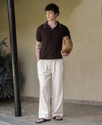 Coffee Knit Polo T-Shirt