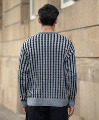 Grey And Black Cable Knit T-Shirt