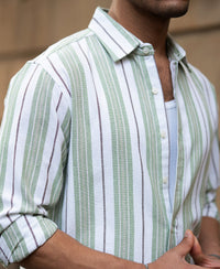 Green Strucured Stripe Shirt