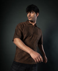 Brown Grunge Print T-Shirt