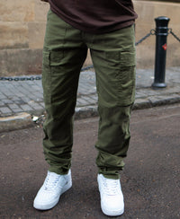 Olive Cotton Cargo Pants