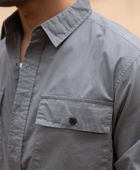 Grey Double Pocket Lightweight Shirt 100% Cotton