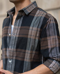 Brown Coudroy Checks Shirt