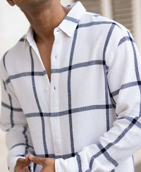Navy Structure Check Shirt