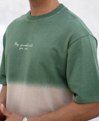 Green & Brown Ombre T-Shirt 100% Cotton