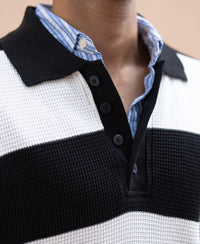 Black And White Knit T-Shirt 100% Cotton