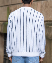 White Striped Fuzzy T-Shirt