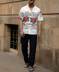 Washed Flower Print Shirt 100% Cotton