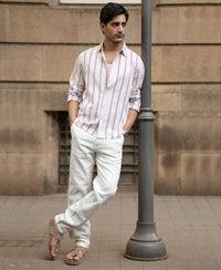 Pink & Natural Stripe Shirt