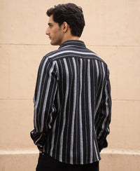 Black Structured Stripe Shirt