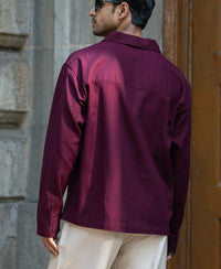 Wine Lightweight Structured Kurta Shirt 100% Cotton