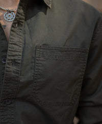 Dark Olive Twill Shirt 100% Cotton