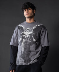 Grey Angel Grunge T-Shirt 100% Cotton
