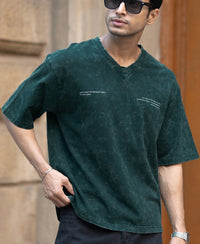 T-Shirt Oversize Fit Half Sleeve V Neck 100% Cotton