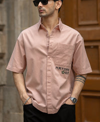 Pastel Pink Embroidered Shirt 100% Cotton