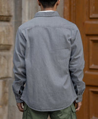 Mid Grey Washed Denim Shirt 100% Cotton