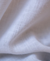 White Boxy Fit Linen Blend Shirt