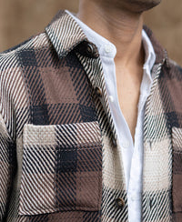 Brown Twill Check Shirt