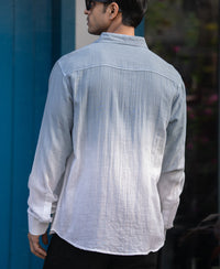 Grey Sky Double Pocket Ombre Shirt 100% Cotton