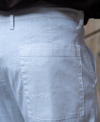 White Regular Fit Cotton Pants