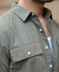 Green Double Pocket Lightweight Shirt 100% Cotton