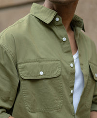 Green Double Pocket Lightweight Shirt 100% Cotton