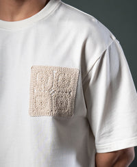 Off White Crochet Patch T-Shirt 100% Cotton