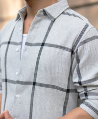 Grey Structure Checks Shirt