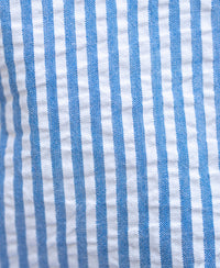 Blue Seersucker Printed Shirt 100% Cotton