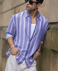 Lavender Stripe Print Shirt