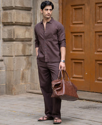 Brown Structured Lightweight Co-ord Set 100% Cotton