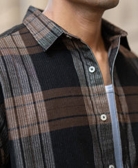 Brown Coudroy Checks Shirt