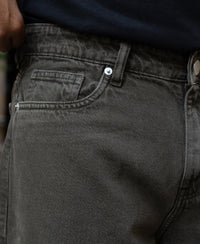 Dark Olive Washed Baggy Jeans 100% Cotton