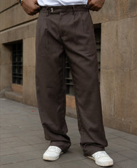Brown Pleated Gurkha Pants