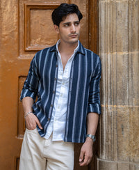 Navy Structure Stripe Shirt