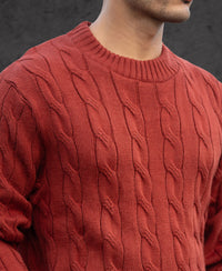 Ochre Distressed Cable Knit T-Shirt