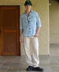 Blue Double Pocket Denim Shirt 100% Cotton