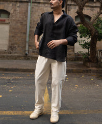 Cream Cotton Trousers