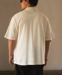 Off White Knit Embroidery Shirt