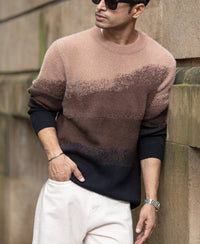 Brown Ombre Jacquard T-Shirt