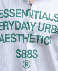 White Seersucker Printed Shirt 100% Cotton