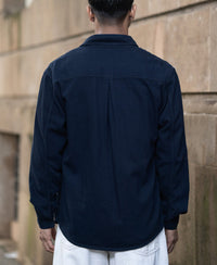 Navy Overdyed Twill Overshirt 100% Cotton